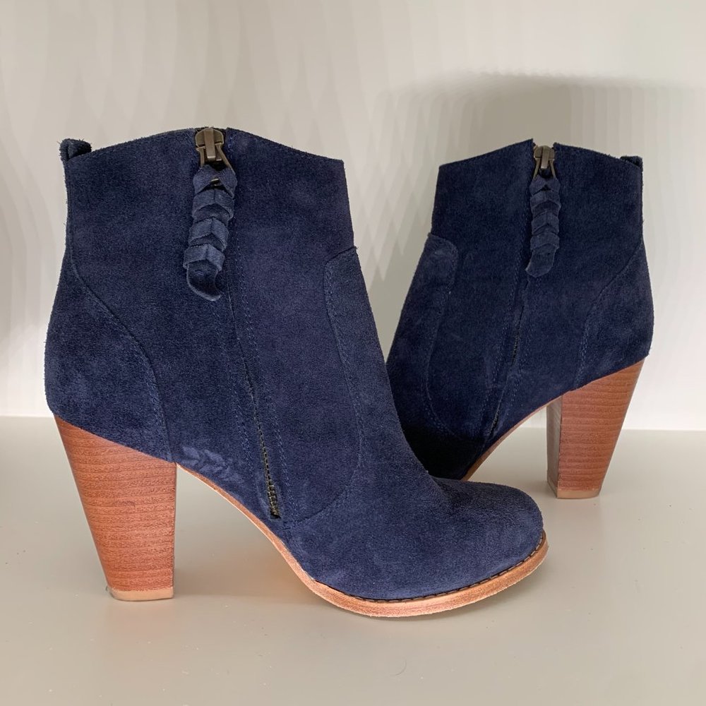 Joie Navy Dalton Suede Heeled Boot